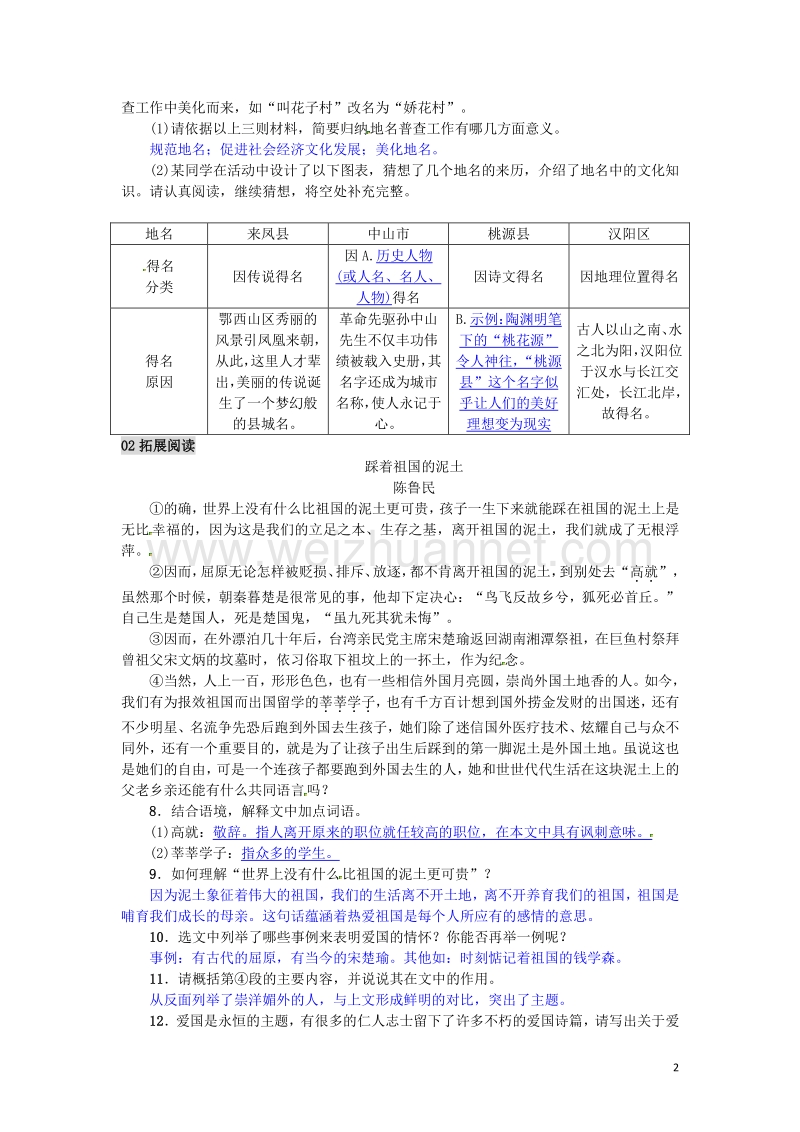 2017七年级语文下册 第二单元 7 土地的誓言练习 新人教版.doc_第2页