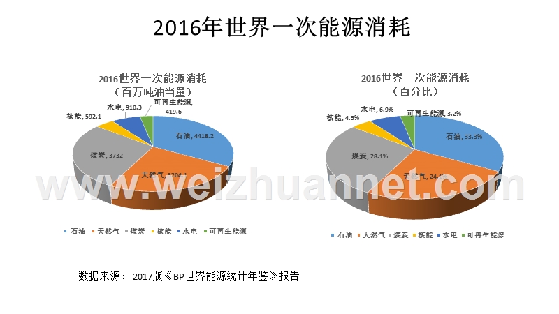 2016中国和世界一次能源消耗饼状图(原创).pptx_第3页