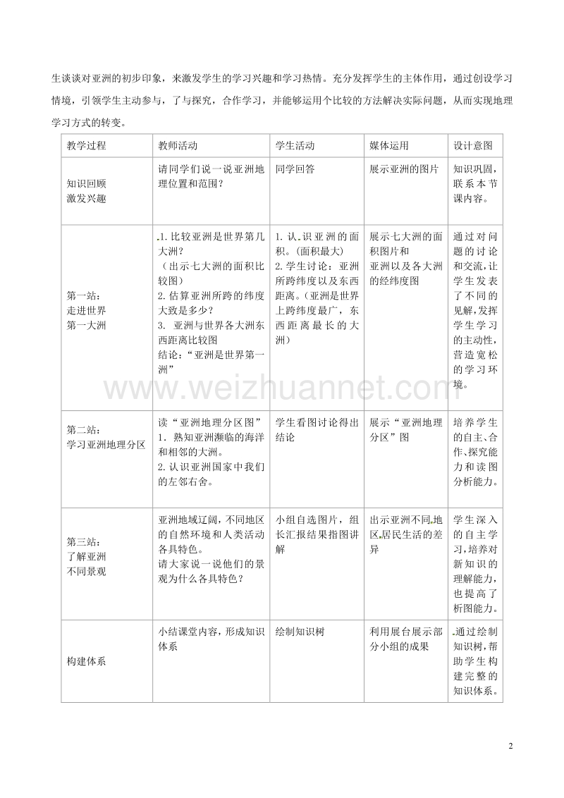 2017年七年级地理下册 第六章 第一节 位置和范围（第2课时）教案 新人教版.doc_第2页