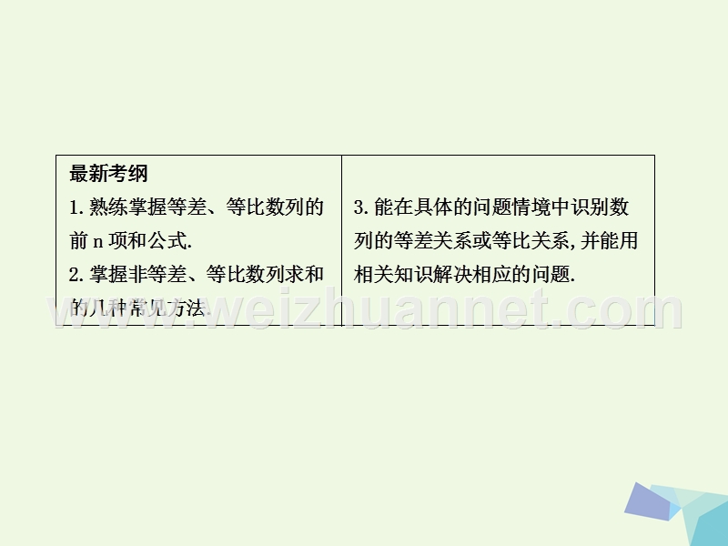 2017届高三数学一轮复习第六篇数列第4节数列求和及综合应用课件理.ppt_第2页