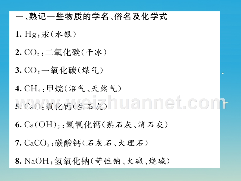 【名师测控】2017届九年级化学下册 附录 初中化学知识归纳课件 （新版）新人教版.ppt_第2页