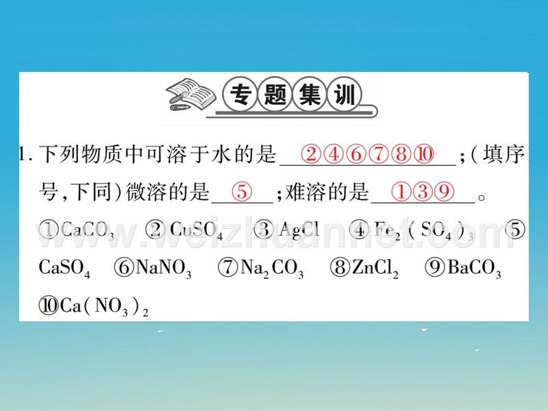 2017届九年级化学下册第十一单元盐化肥专题特训盐的性质课件（新版）新人教版.ppt_第2页