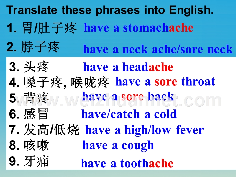 2017八年级英语下册 unit 1 what’s the matter period 2教学课件 （新版）人教新目标版.ppt_第2页