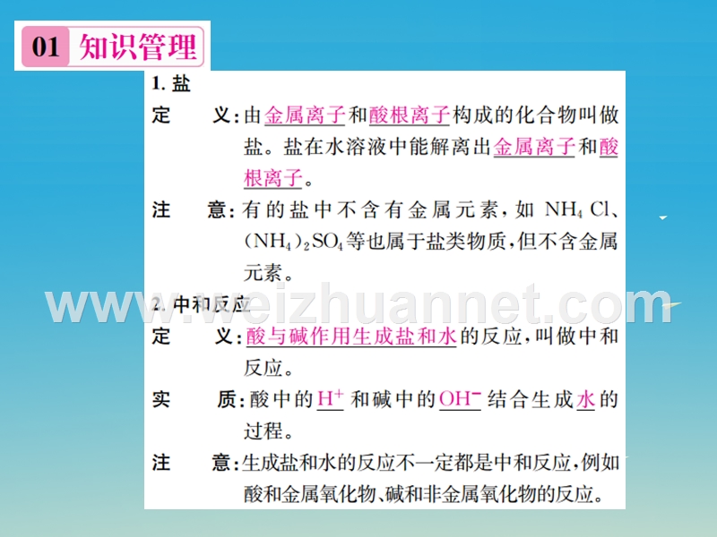 【名校课堂】2017年春九年级化学下册 第十单元 酸和碱 课题2 酸和碱的中和反应 第1课时 中和反应习题课件 （新版）新人教版.ppt_第2页