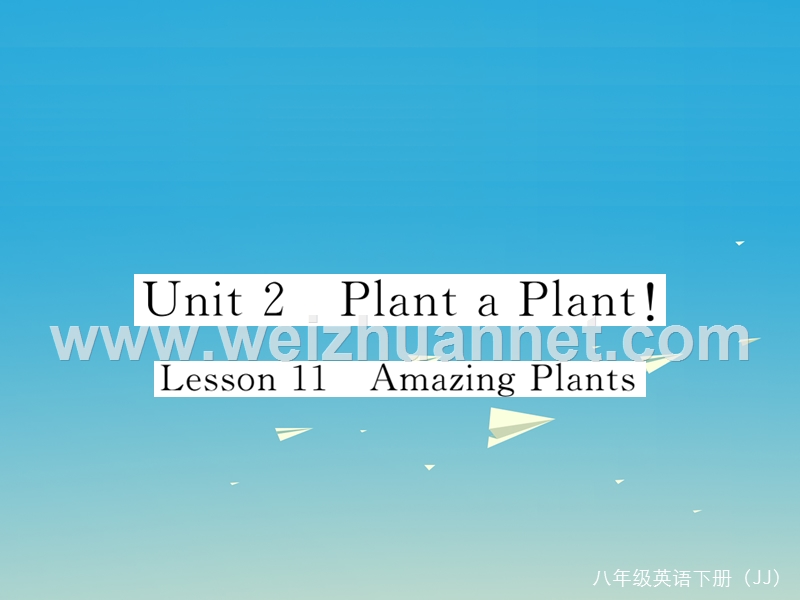 【学练优】2017年春八年级英语下册 unit 2 plant a plant lesson 11 amazing plants作业课件 （新版）冀教版.ppt_第1页