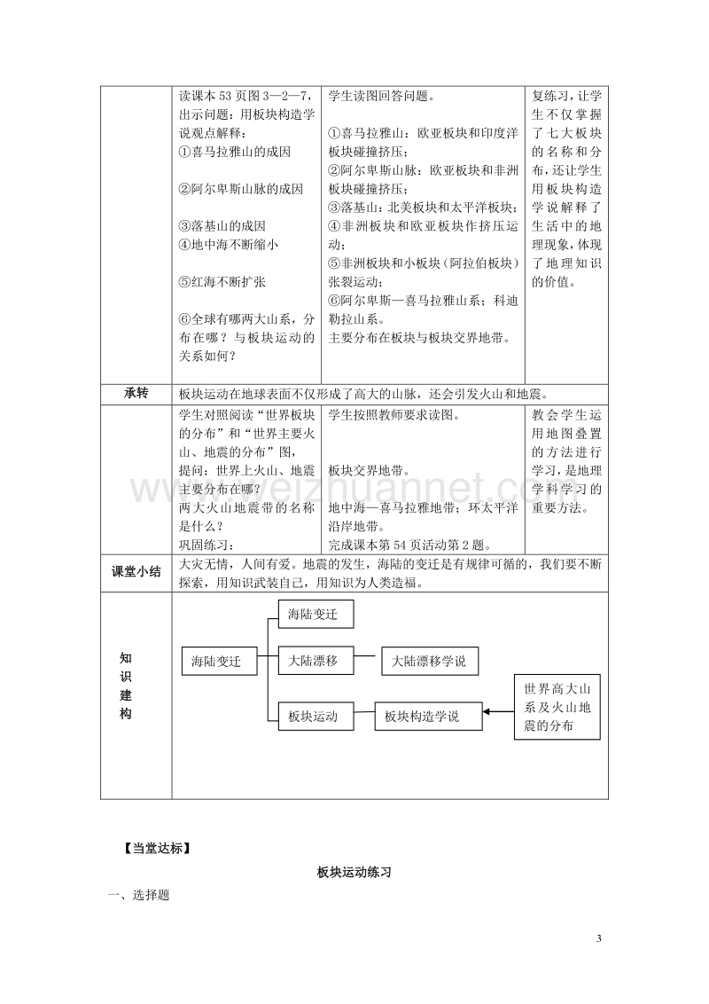 七年级地理上册 第三章 第二节 海陆变迁（第2课时）教学案（无答案）（新版）商务星球版.doc_第3页