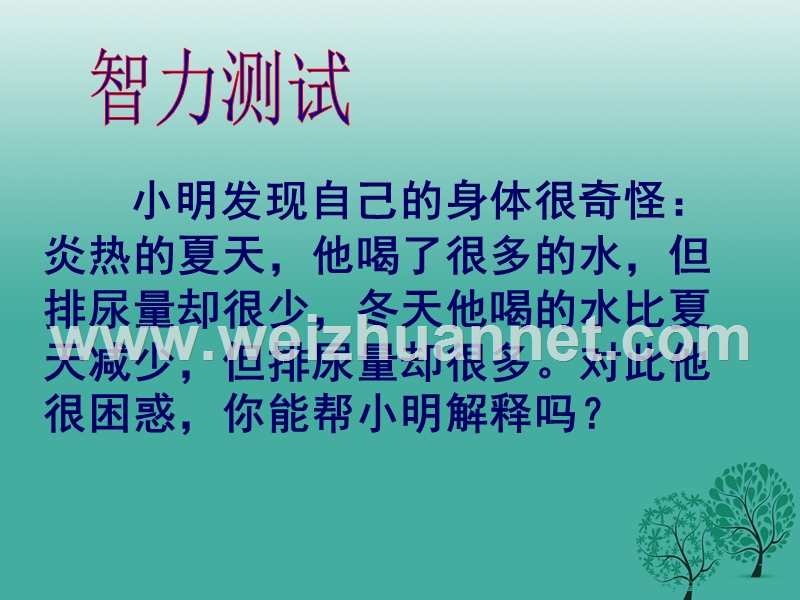 八年级生物上册 第四单元 第五章 第二节 汗液的形成和排出课件 鲁科版.ppt_第3页