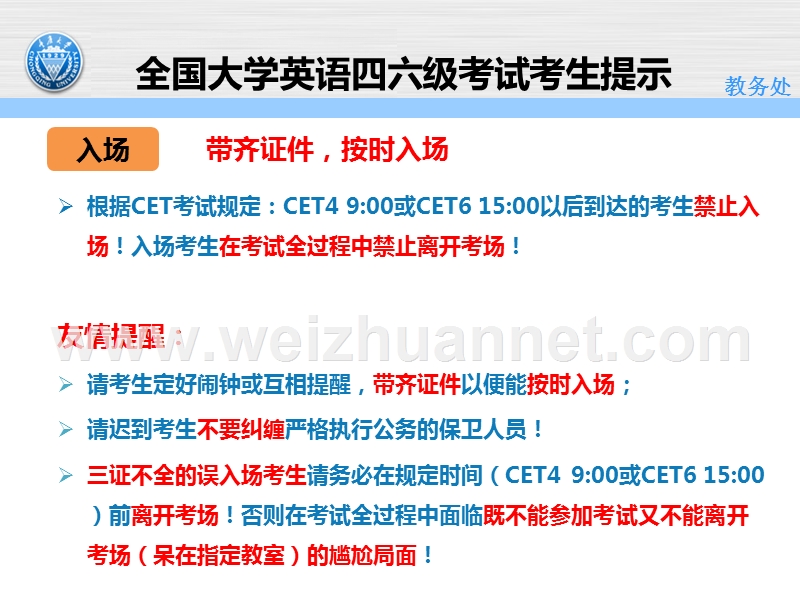 重庆大学全国大学英语四六级考试考生提示.pptx_第3页