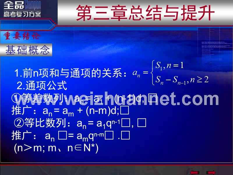 第三章总结提升·数学一轮课件·2008年全品高考复习方案.ppt_第1页