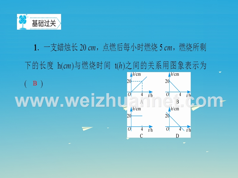 【妙解教材】2017春七年级数学下册 3.3 用图象表示的变量间关系作业课件 （新版）北师大版.ppt_第2页