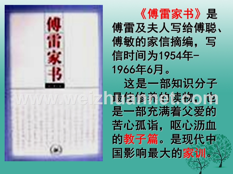 陕西省宁陕县城关初级中学九年级语文上册 7 傅雷家书课件 新人教版.ppt_第3页