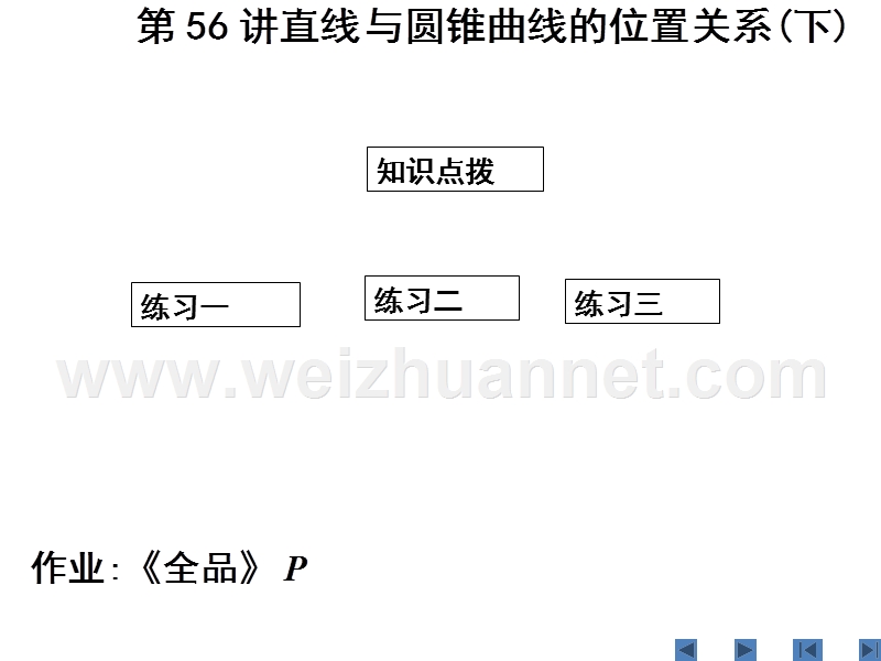 高三数学单元课时设计复习课件第56讲直线与圆锥曲线的位置关系(下).ppt.ppt_第1页