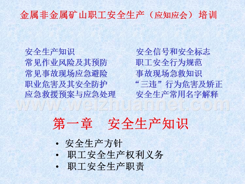 金属非金属矿山职工安全生产应知应会培训.ppt_第2页