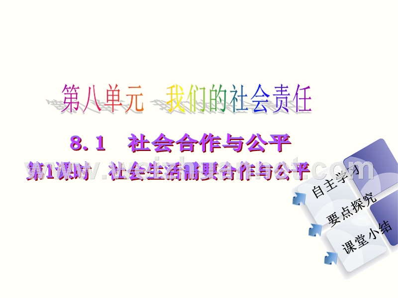 思想品德同步课件-第八单元-我们的社会责任-第一课-社会合作与公平-第1课时社会生活需要合作与公平.ppt.ppt_第2页