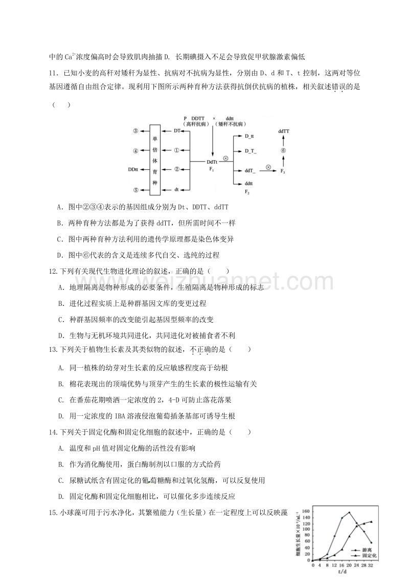 江苏省丹阳市2017届高三生物上学期期初考试试题.doc_第3页