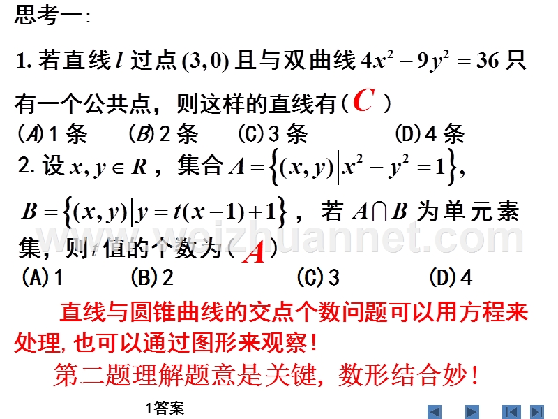 高三数学单元课时设计复习课件第56讲直线与圆锥曲线的位置关系(上).ppt.ppt_第3页