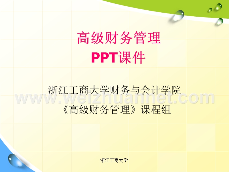 浙江工商大学财务与会计学院《高级财务管理》课程组.ppt_第1页