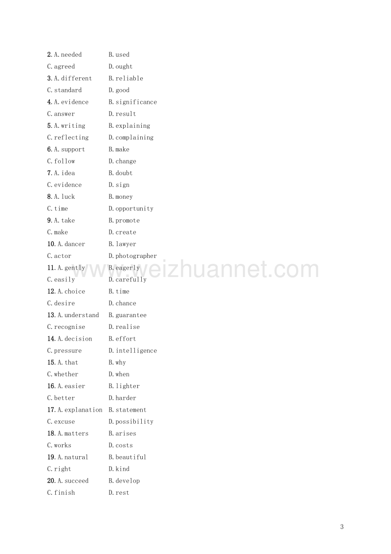 （福建专用）2018年高考英语总复习 课时规范练28 unit 14 careers（b）北师大版必修5.doc_第3页