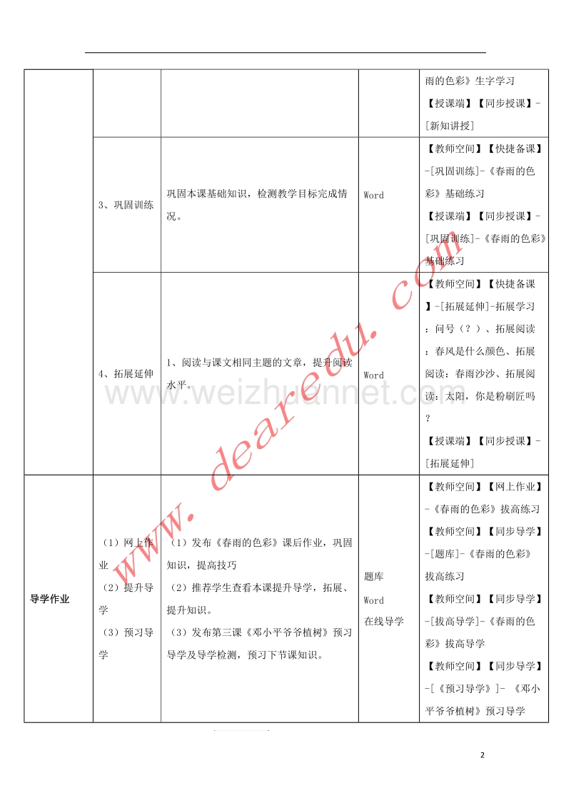 一年级语文下册 2 春雨的色彩教学设计 新人教版.doc_第2页