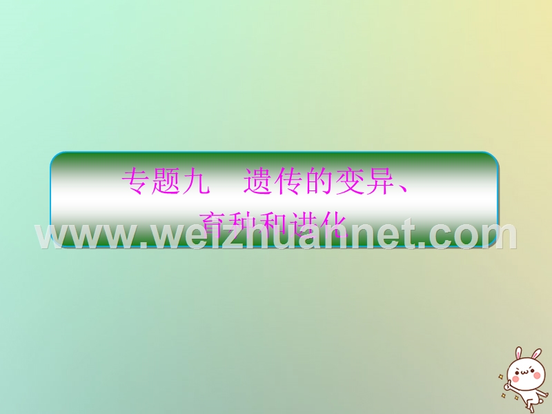 2018届高考生物二轮复习 专题9 遗传的变异、育种和进化课件.ppt_第1页