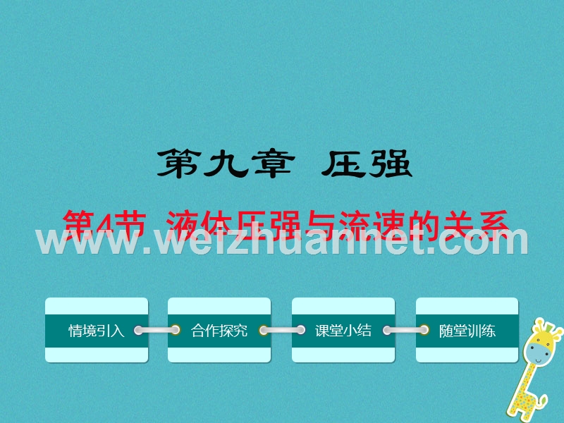 2018年八年级物理下册 第九章 第4节 流体压强与流速的关系课件 （新版）新人教版.ppt_第1页