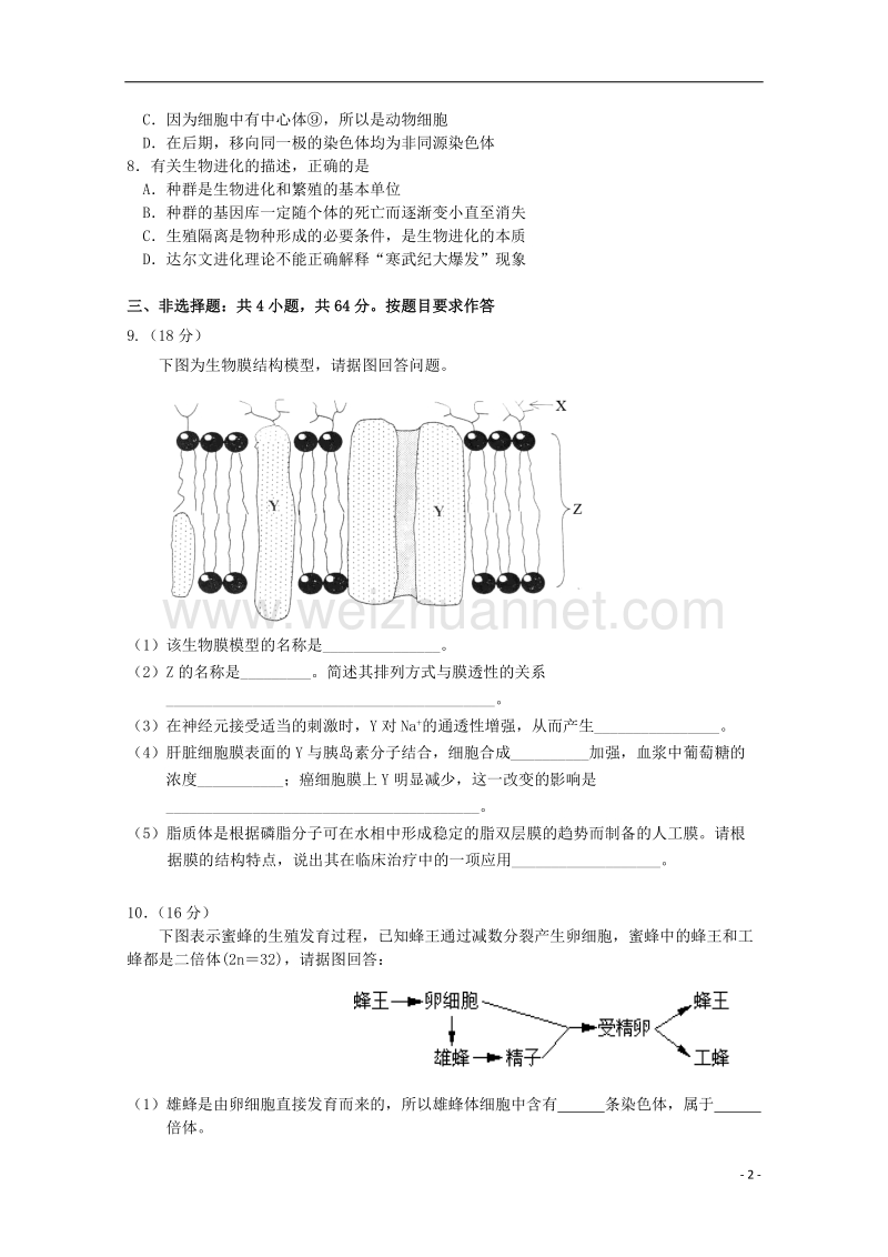 广东省江门市2018年高考生物二轮复习模拟检测试题23.doc_第2页