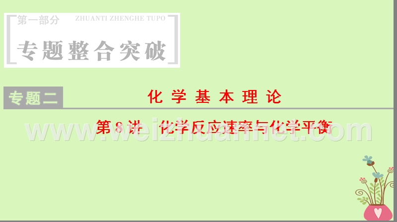 2018版高考化学二轮复习 专题2 化学基本理论 第8讲 化学反应速率与化学平衡课件.ppt_第1页