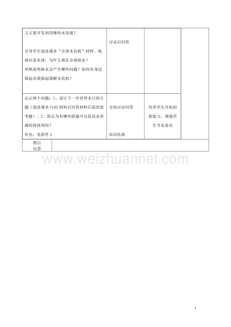 高中地理第四章自然环境对人类活动的影响4.4水资源对人类生存和发展的意义教案中图版必修120170817364.doc_第3页