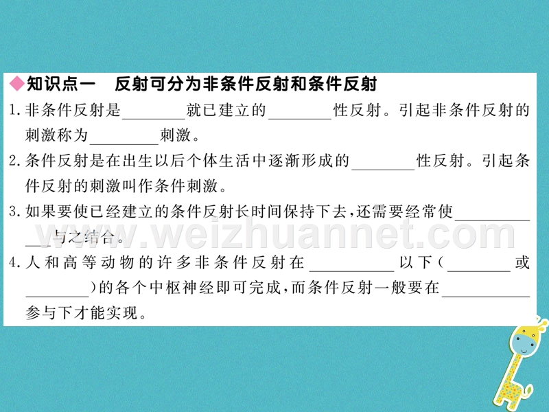 2018七年级生物下册 第12章 第1节 神经系统与神经调节 第2课时 反射的类型课件1 （新版）北师大版.ppt_第2页