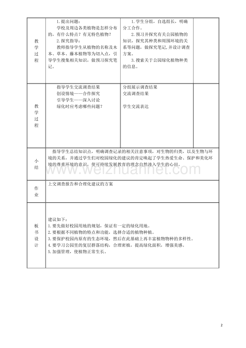 七年级生物上册1.1.2调查周边环境的生物教案新版新人教版20170811248.doc_第2页