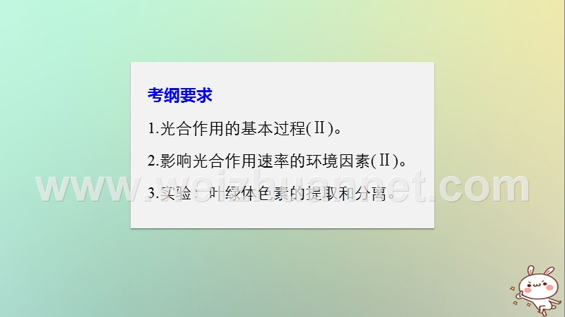 2018高考生物一轮复习 第3单元 细胞的能量供应和利用 第10讲 光与光合作用课件.ppt_第2页