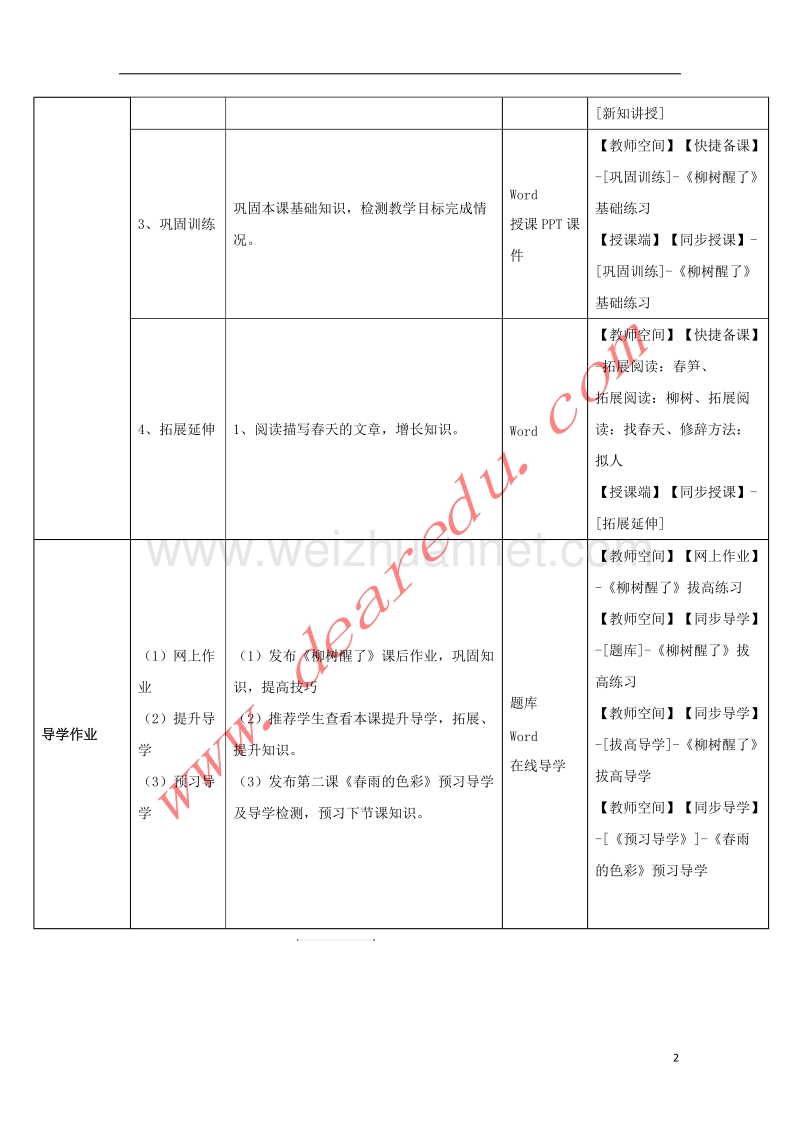 一年级语文下册 1 柳树醒了教学设计 新人教版.doc_第2页