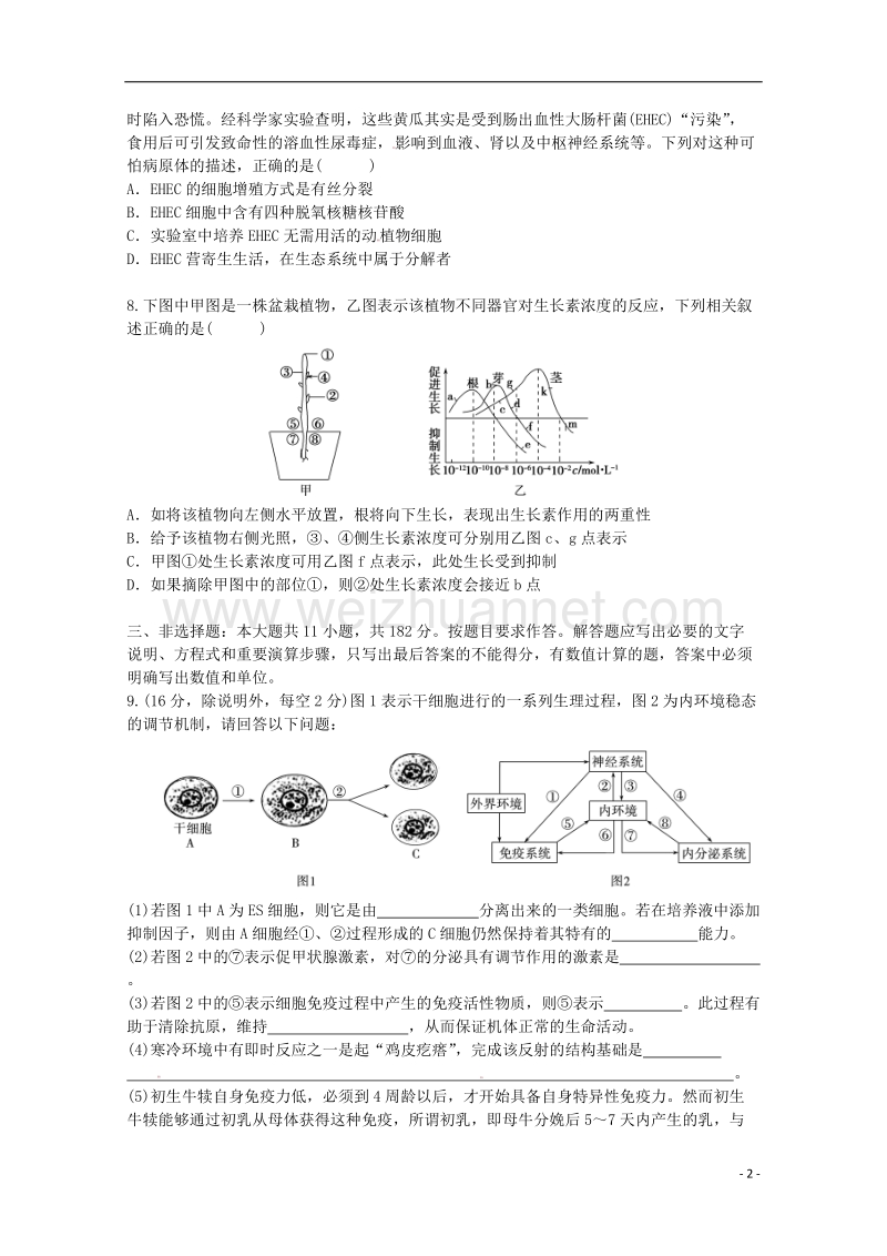 广东省江门市2018年高考生物二轮复习模拟检测试题04.doc_第2页