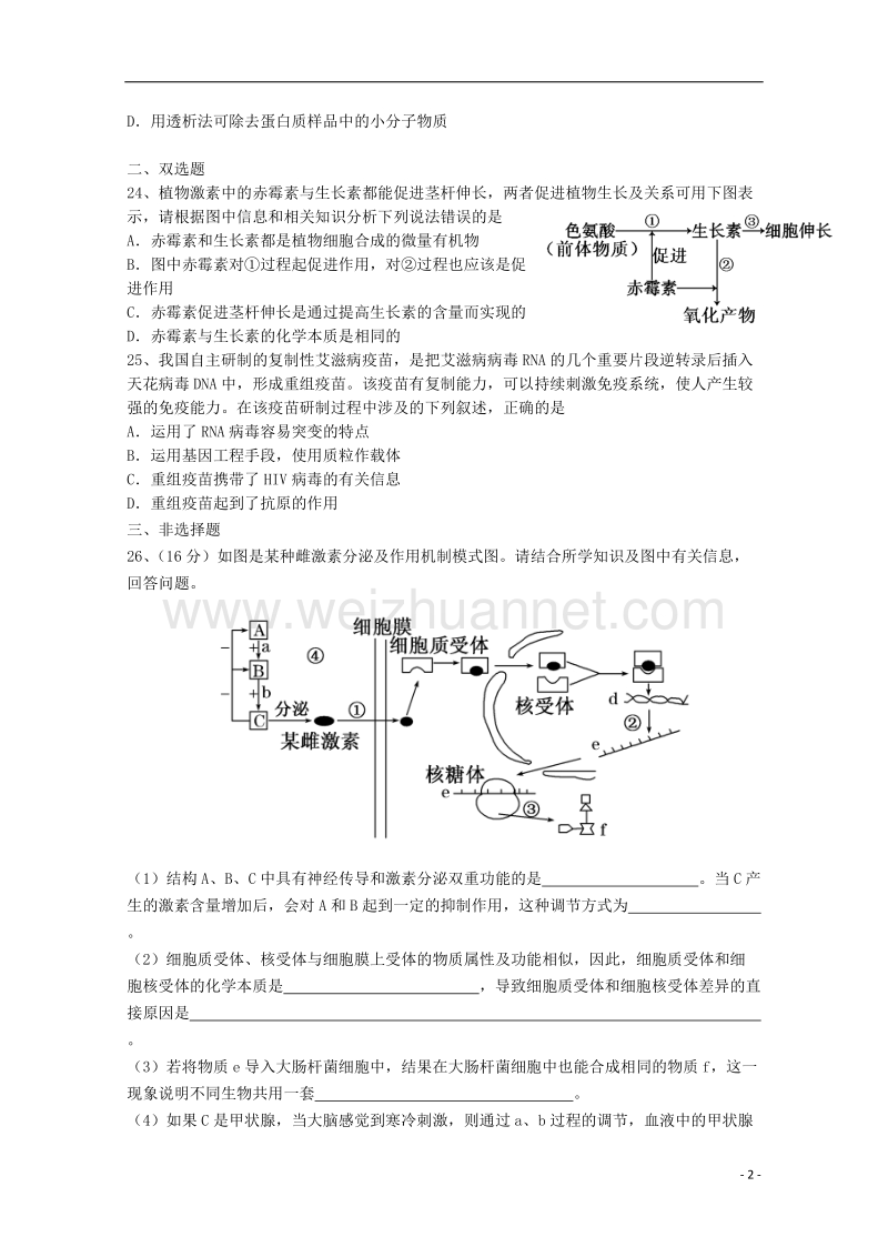 广东省江门市2018年高考生物二轮复习模拟检测试题19.doc_第2页