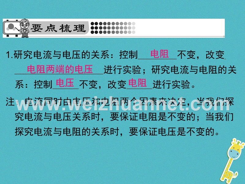 2018届九年级物理全册 17.1 电流与电压和电阻的关系课件 （新版）新人教版.ppt_第2页