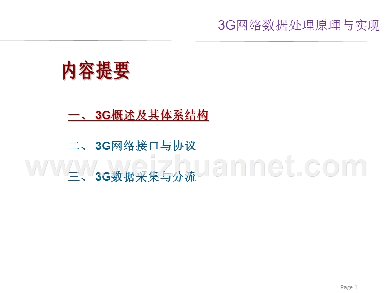 3g网络数据处理原理与实现.ppt_第1页