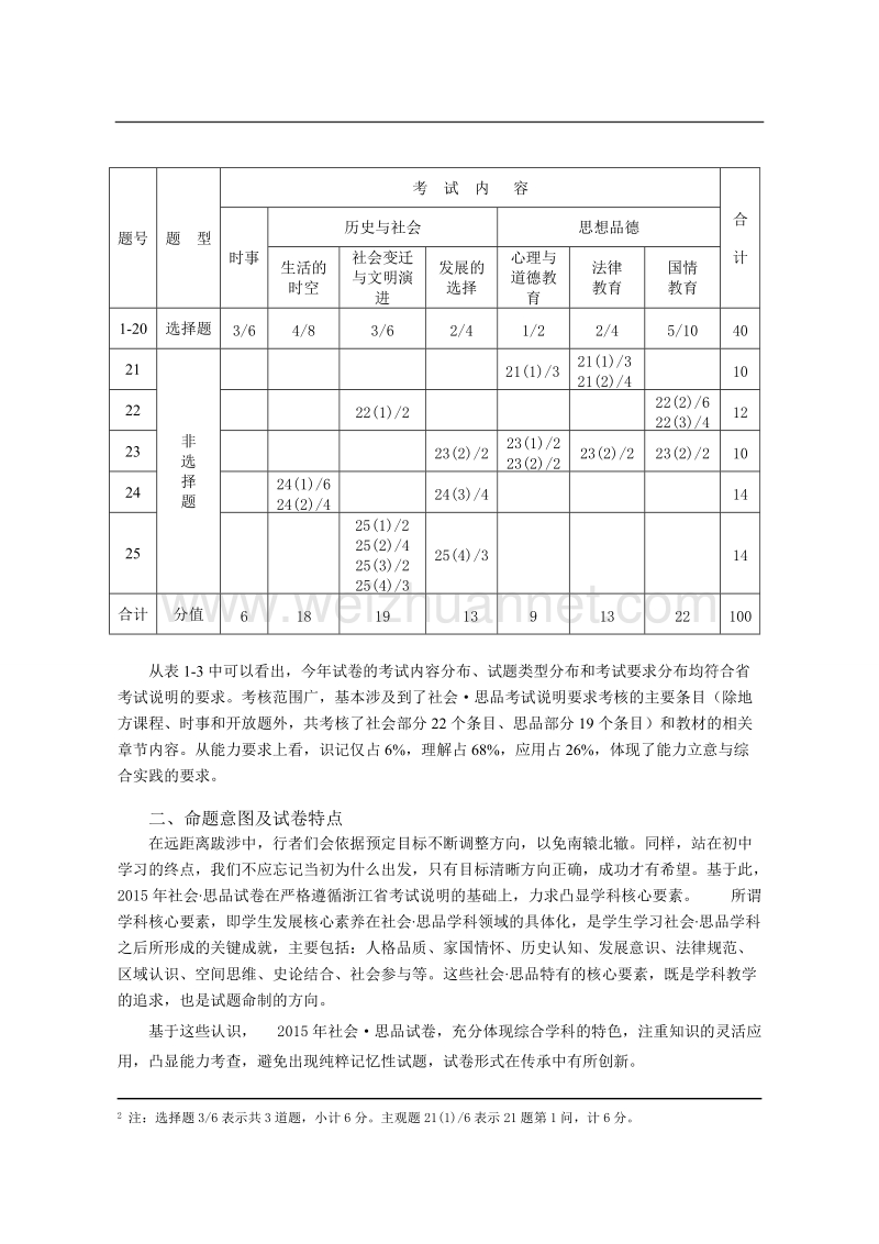 温州市2015年初中毕业升学考试分析报告(社会思品).doc_第3页