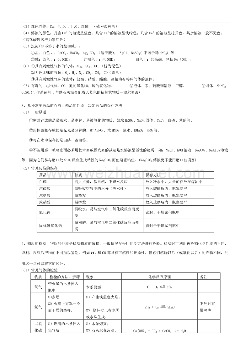 《中考化学实验基本操作与基本知识总结》讲义.doc_第3页