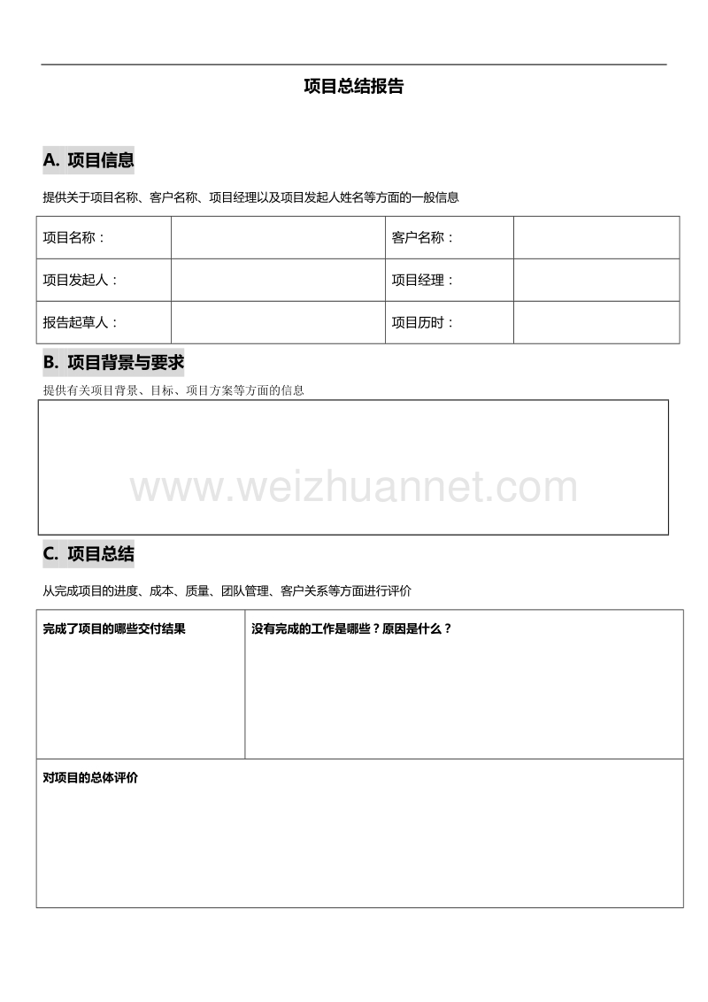 项目总结报告(推荐模板).doc_第1页