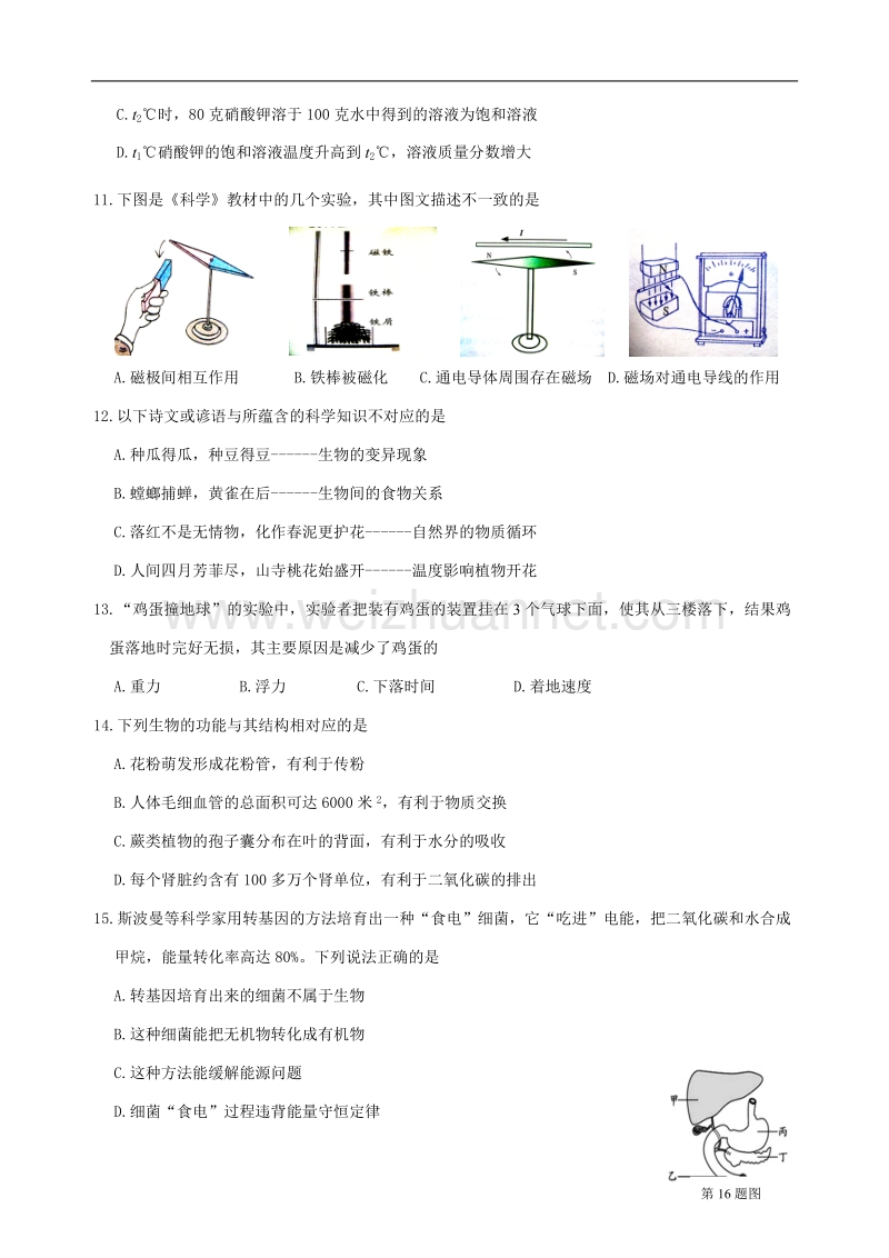 20130603台州市初中毕业生学业考试试卷(科学)定稿.doc_第3页