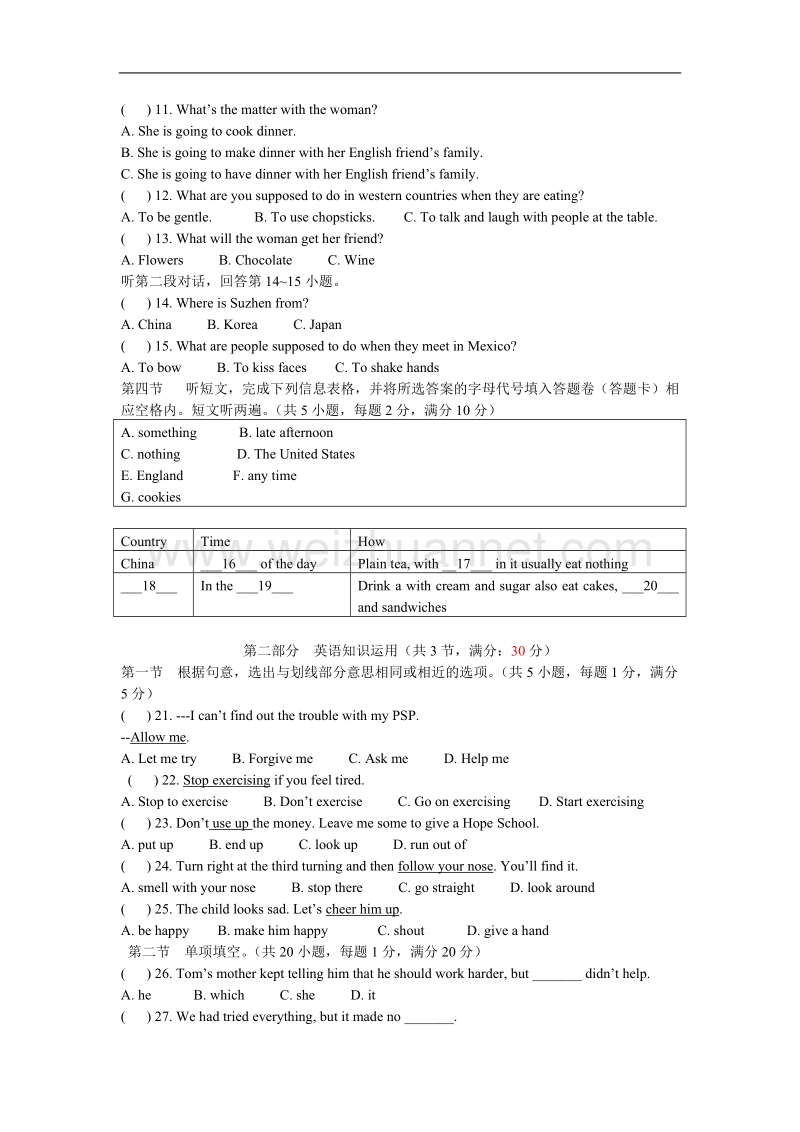 2012年初中学业水平模拟考试试题卷九.doc_第2页