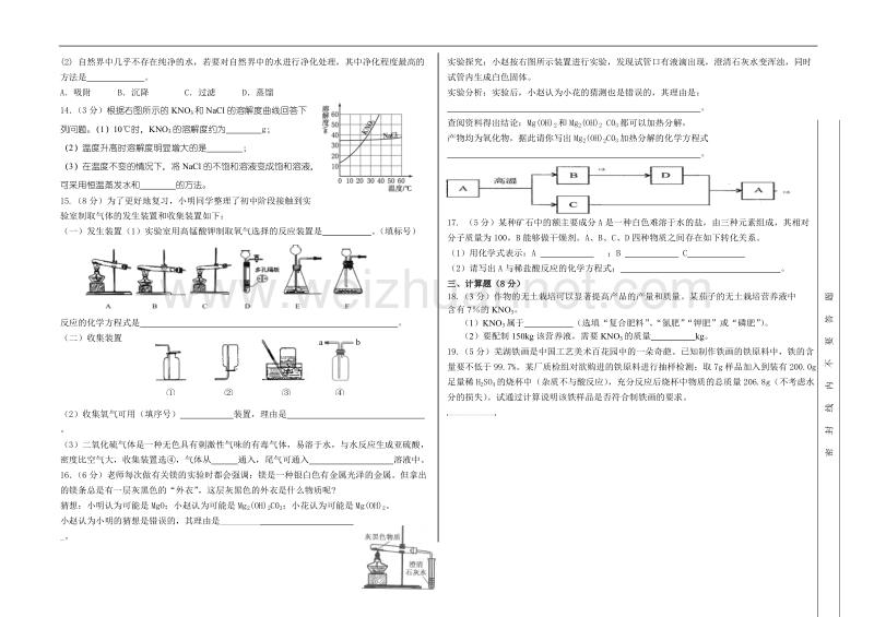 2011年度中考化学模拟试题1.doc_第2页