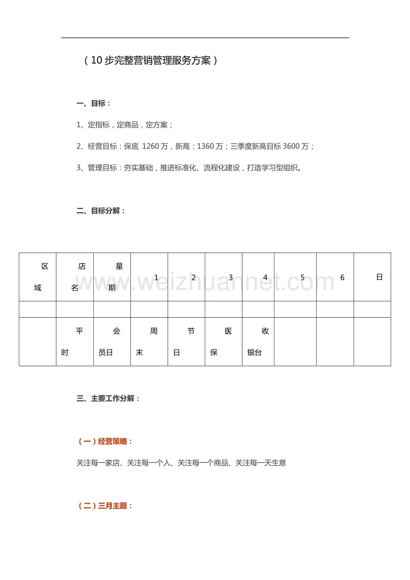 10步完整营销管理服务方案.docx_第1页