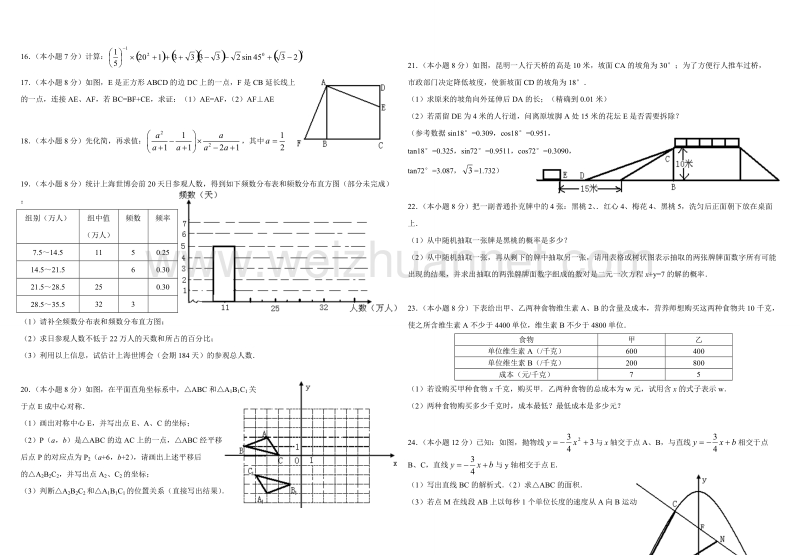 2011年大理、楚雄、临沧、怒江、迪庆、丽江高中(中专)招生统一考试数学样卷(一).doc_第2页