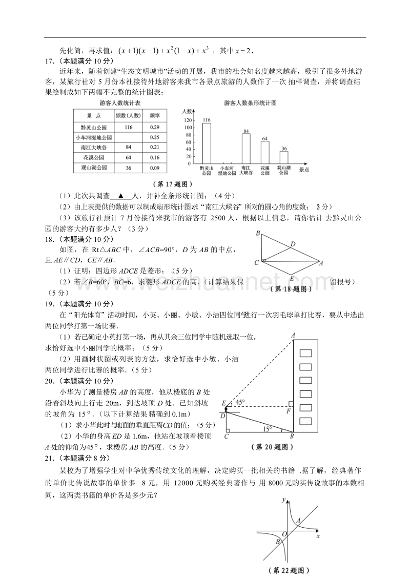 人教版九年级-中考数学试卷.doc_第3页