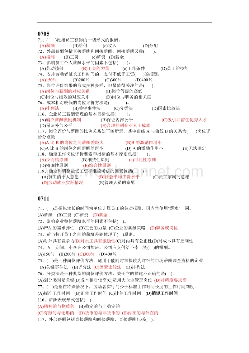 人力资源管理师薪酬管理试题.doc_第1页