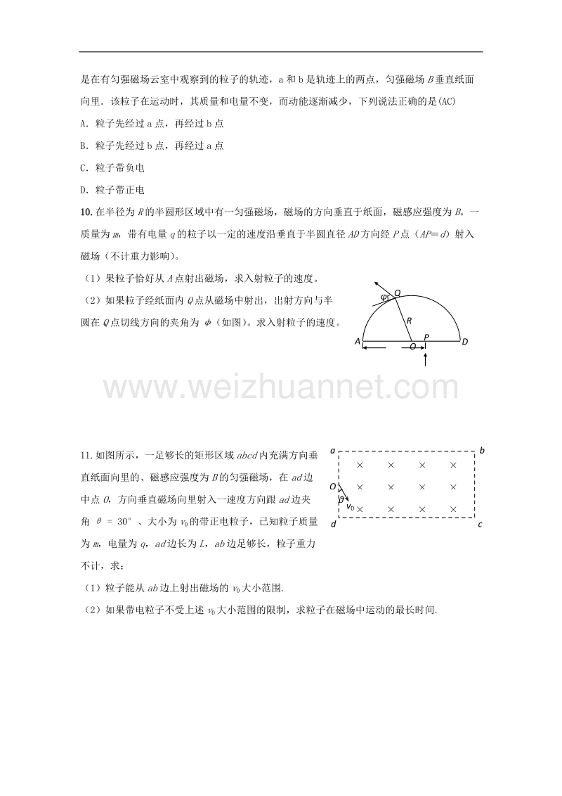 2012届高三物理第二轮专题练习 磁场 新人教版.doc_第3页