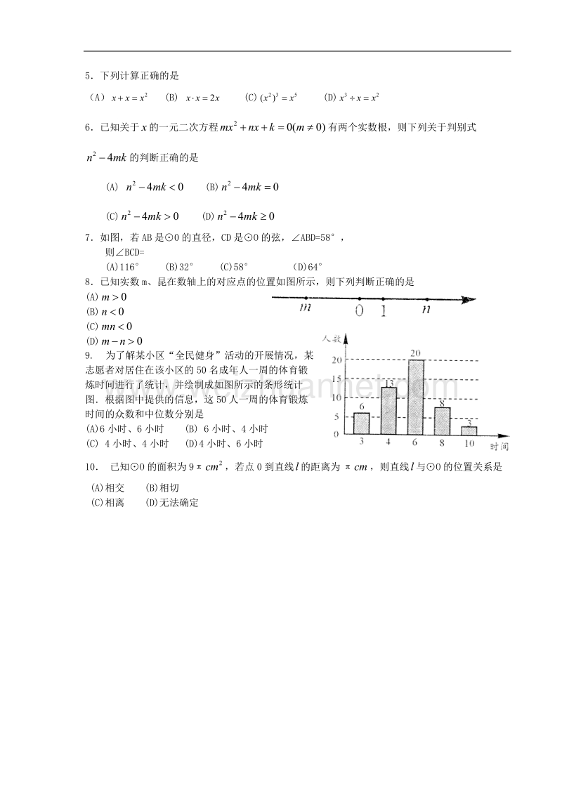 2011年成都市中考数学试题及答案(word版).doc_第2页