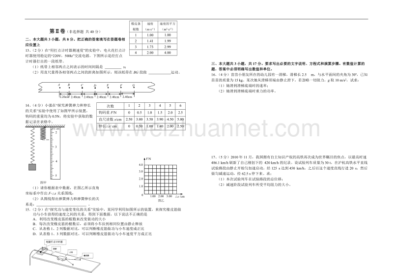 2011年江西省普通高中学业水平考试物理试题.doc_第2页