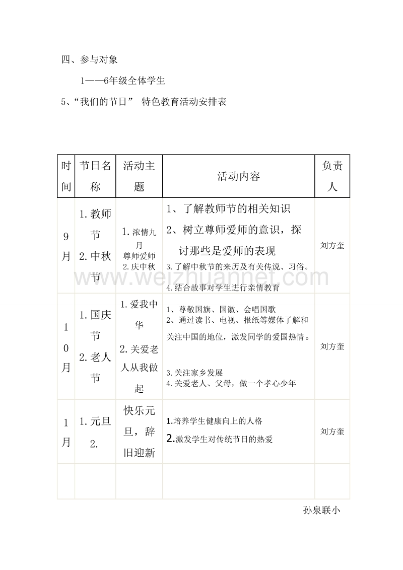 2013年孙泉联小节日教育活动方案.doc_第2页